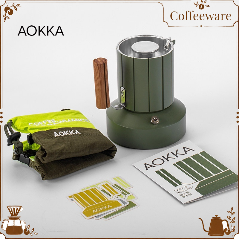 Moka Pot Stove - AOKKA Moka-koffiezetapparaat met dubbele klep, Cactus-model,