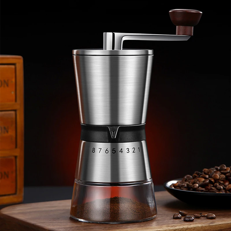 Burr Hand Grinder - 8-traps verstelbare handmatige koffiemolen met keramische