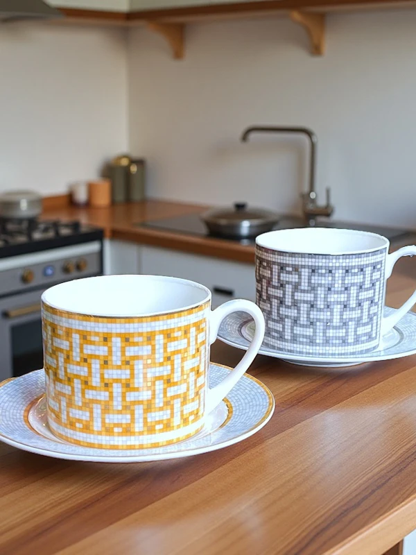 Coffee Tea And Sugar Set - Elegante koffiekopjesset van Europees porselein voor