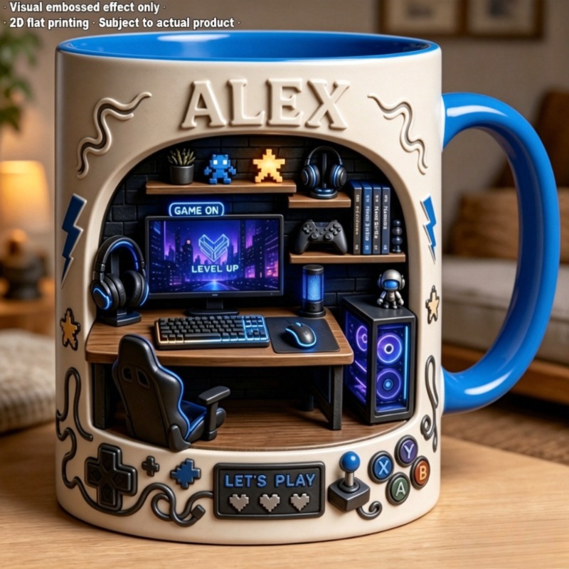 Coffee Tea Name - Esports-thema mok met keramische koffiemok, 2D-print