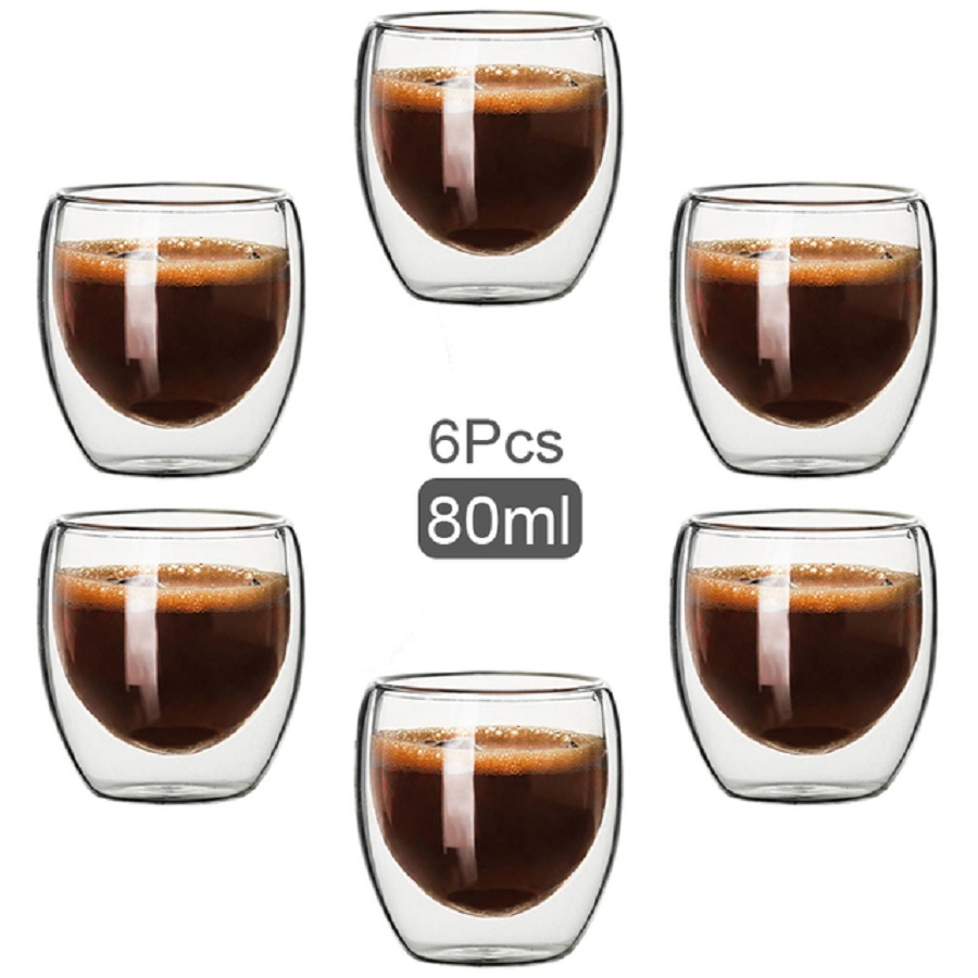 Coffee Tea And Sugar Set - Dubbelwandige glazen koffiemokken glazen mok dubbelwandige
